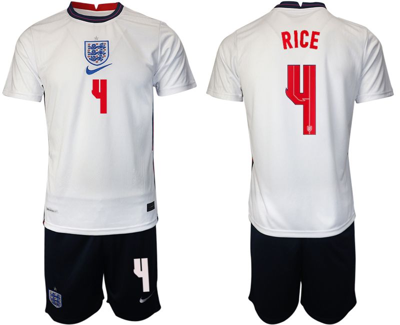Men 2020-2021 European Cup England home white #4 Nike Soccer Jersey->england jersey->Soccer Country Jersey